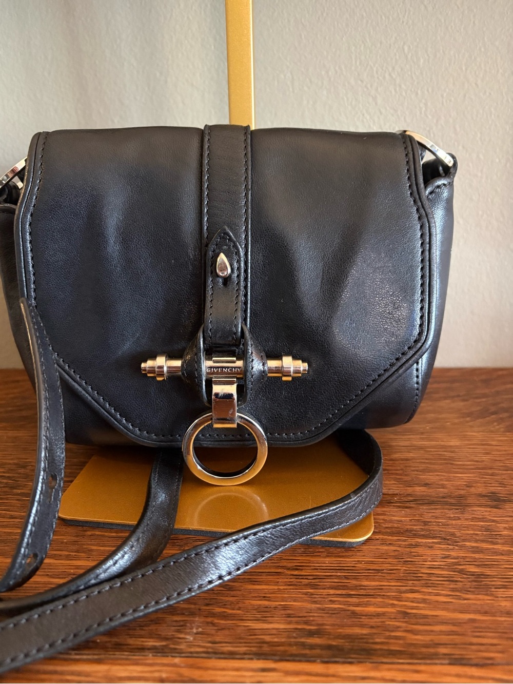 Givenchy Black Leather Small Obsedia Authentic Crossbody Bag + COA